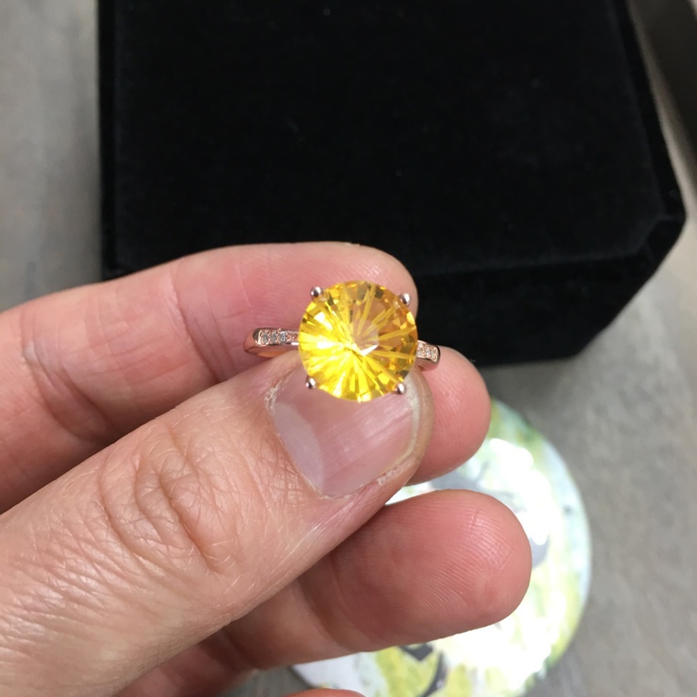 Certified Citrine Rose Gold Ring Necklace Set - Picture 10 of 17